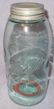 Antique Ball Mason Two Quart Fruit Canning Jar Zink Lid Rubber Seal ca 1895 - $24.95