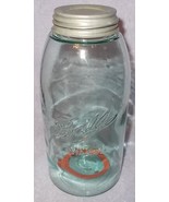 Antique Ball Mason Two Quart Fruit Canning Jar Zink Lid Rubber Seal ca 1895 - $24.95