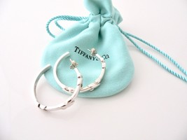 Tiffany &amp; Co Signature X Hoop Hoops Earrings 1.4 Inch Gift Pouch Love Classic - £399.04 GBP