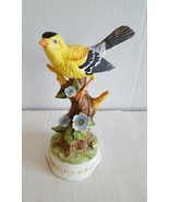 Towle Fine Bone China Yellow Oriole Music Box Figurine, Plays Unknown So... - $20.43 CAD