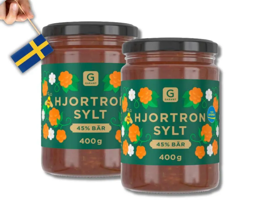 2 Jars Garant Hjortronsylt  45% Berries, 400g (14.10 oz)  Swedish Cloudb... - $47.90