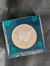 1964 Canadese Dollar Moneta Lucite Fermacarte Argento - $34.29