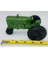 VTG CAST ALUMINUM METAL GREEN TOY TRACTOR WITH BLACK WHEELS 5.5&#39;&#39; LONG 3... - £22.41 GBP