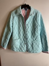 Vineyard Vines Jacket Women Medium Quilted Collared Snaps Long Sleeve - £25.85 GBP