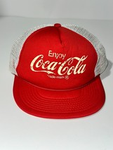 Coca-Cola Enjoy Trade-Mark Trucker Hat Men&#39;s OS Red/White Snapback Polye... - $19.71