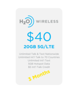 AT&amp;T Network $40 Plan 20GB 5G Unlimited Minutes/Text 3 MONTHS Included+S... - £79.41 GBP