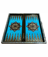 Handmade, Wooden Backgammon Board, Wood Chess Board, Turquoise, Copper &amp;... - $2,549.19 CAD