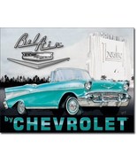 Chevrolet Bel Air Chevy 1957 Retro Car Garage Shop Ad Wall Decor Metal T... - £12.45 GBP