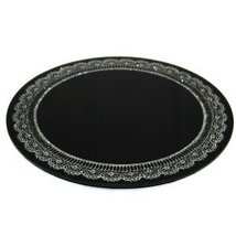 Glittery Lace 25cm Black Glass Platter Christmas Party Wedding - $15.98