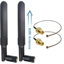 2 X 8Dbi 2.4Ghz 5.8Ghz Dual Band Wifi Antenna Ipex + 2 X 20Cm U.Fl To Rp-Sma Fem - £13.58 GBP