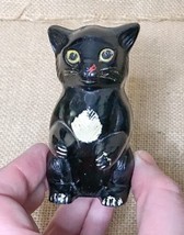 Vintage Ohio Mold And Die Works Plastic Black Cat Spice Salt Shaker Kitsch - £3.96 GBP