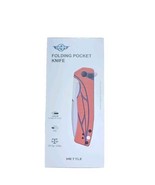 OKNIFE Mettle EDC Knife 154CM Folding Knife with Pocket Clip (Orange) - $80.74