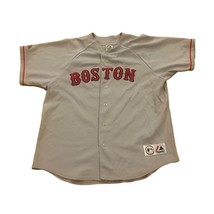 Majestic Boston Red Sox Jason Varitek #33 Road Gray MLB Jersey Men&#39;s Size XL - £31.89 GBP