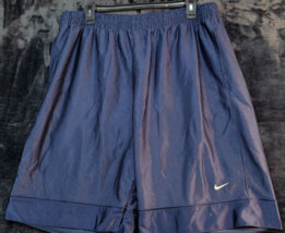 Nike Activewear Shorts Mens Sz Large Blue 100% Polyester Pleated Drawstr... - £7.41 GBP
