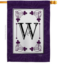 Classic W Initial House Flag Simply Beauty 28 X40 Double-Sided Banner - $36.97
