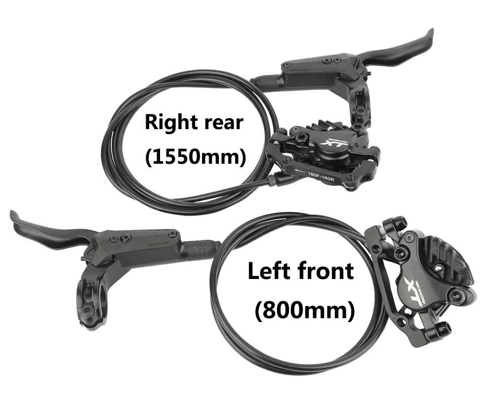 MTB DH AM FR Bicycle Hydraulic Disc ke Front&amp;Rear 800/1550mm Mountain Bike Oil P - £178.70 GBP