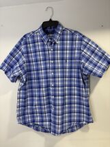 Ralph Lauren Shirt Men XL Blue White Plaid Button Up Camp Preppy Pony - $17.85