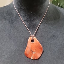 Women Fashion Elegant Red Jasper Stone Bead Freeform Pendant Collar Necklace - £20.57 GBP