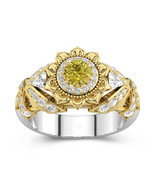 Sunflower Ring in Gold With Butterfly You Are My Sunshine 925 Silver Ring - $201.03 CAD
