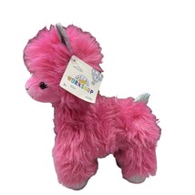 New Build A Bear Sheer Sparkle Pink Llama Stuffed 11&quot; Bell Collar 2019 Tags - £11.10 GBP