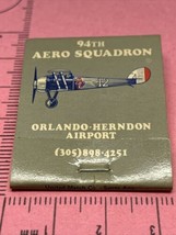 Vintage Matchbook Cover 94th Aero Squadron Orlando-Herndon Airport gmg - £9.89 GBP