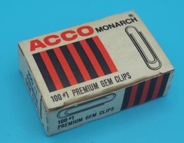 Vintage Acco #100 1&quot; Paper Clips Box Advertising Design NOS - £31.84 GBP