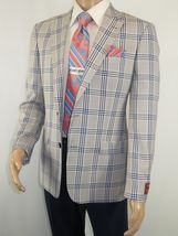 Men Sport Coat by Berlusconi Turkey Italian Wool Super 180's #671-13 Gray Blue image 6