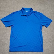 Nike Golf Fit Dry Men Short Sleeve Polo Shirt XL Blue Diamond Logo Perfo... - £13.19 GBP