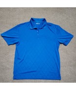 Nike Golf Fit Dry Men Short Sleeve Polo Shirt XL Blue Diamond Logo Perfo... - £13.04 GBP