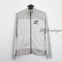 NWT Nike AR3790-050 Women&#39;s Sportswear Vintage Full-Zip Jacket Grey Whit... - $29.95