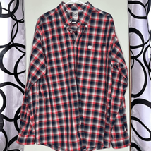 Cinch long sleeve, red and blue plaid, button-down shirt, size large - £15.48 GBP