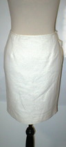 New Womens NWT Calvin Klein Skirt Ivory Metallic Gold Office 14P 14 P White Peti - £73.65 GBP