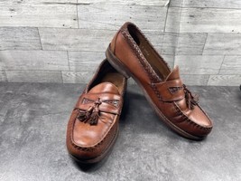 Allen Edmonds Maxfield Tassel Loafers Men 9 B Brown Woven Leather Slip On Shoes - £20.99 GBP