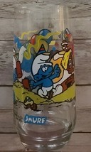 Vintage ~ Peyo ~ One (1) Papa &quot;SMURF&quot; ~ 1983 ~ Clear Beverage Drinking Glass - £17.74 GBP