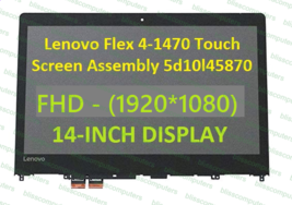 1080P IPS LCD Touch Screen Digitizer Assembly Bezel Lenovo Flex 4-1480 80VD - £84.31 GBP