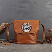 Top Layer Cowhide Genuine Leather Flip Bag High-End Niche Single-Shoulde... - £65.22 GBP