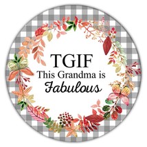 TGIF This Grandma is Fabulous : Gift Coaster Floral Checkered Birthday Christmas - £4.01 GBP