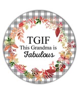 TGIF This Grandma is Fabulous : Gift Coaster Floral Checkered Birthday C... - $4.99