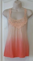 LC Lauren Conrad Crochet Detail SlvlessTank Shell Pink Womens  Sz XS NWT... - $14.74
