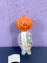 Rosen Halloween Pumpkin Head Jack O Lantern Candy Container Full Vintage - £23.34 GBP