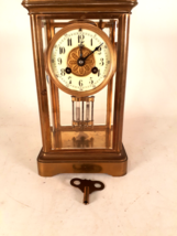 Antique French Crystal Regulator Clock, Run and Strikes, 9&quot; Tall - £216.98 GBP