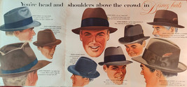 1952 Esquire Original Art Ad Advertisement SIX Page ad for DISNEY Hats! - $10.80