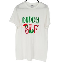 Delta Pro Weight T-shirt Medium White Daddy Elf Christmas Short Sleeve NEW - £10.98 GBP