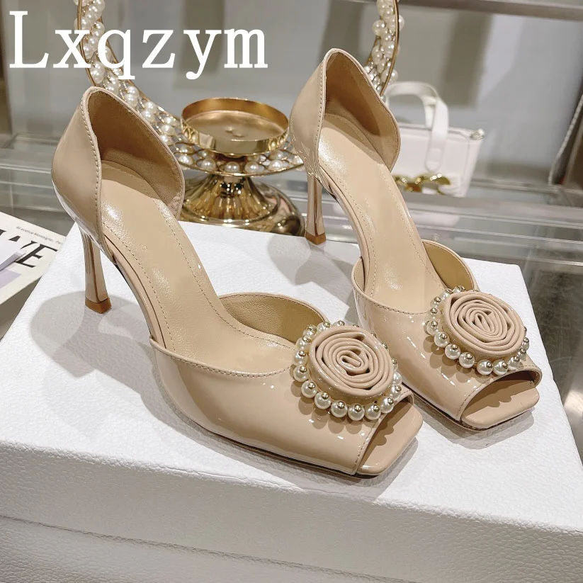 Square Open Toe Sexy Pumps Size 40 Solid Sequined Clothes Shallow Cover ... - $134.51