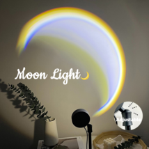 INS USB Moon Lamp LED Rainbow Neon Night Sunset Light Projector Photography Wall - £12.23 GBP