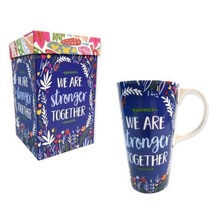 We Are Stronger Together Travel Mug Cup 17 oz Blue w/Lid Box Ceramic Evergreen - £14.34 GBP