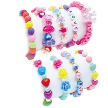 SIELEVIN 9 PCS Cute Kids Bracelets for Girls Pink LOVE Beaded Bracelets ... - £14.27 GBP