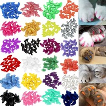 VICTHY 140pcs Cat Nail Caps, Colorful Pet Cat Soft Claws Nail Covers for Cat and - £11.42 GBP