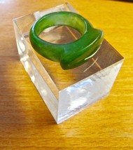 Natural Vintage Green Jade Ring Size 5 ½” - £229.64 GBP