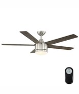 (PARTS ONLY) Merwry 52 in. Integrated LED Indoor Brushed Nickel Ceiling Fan - $4.94+